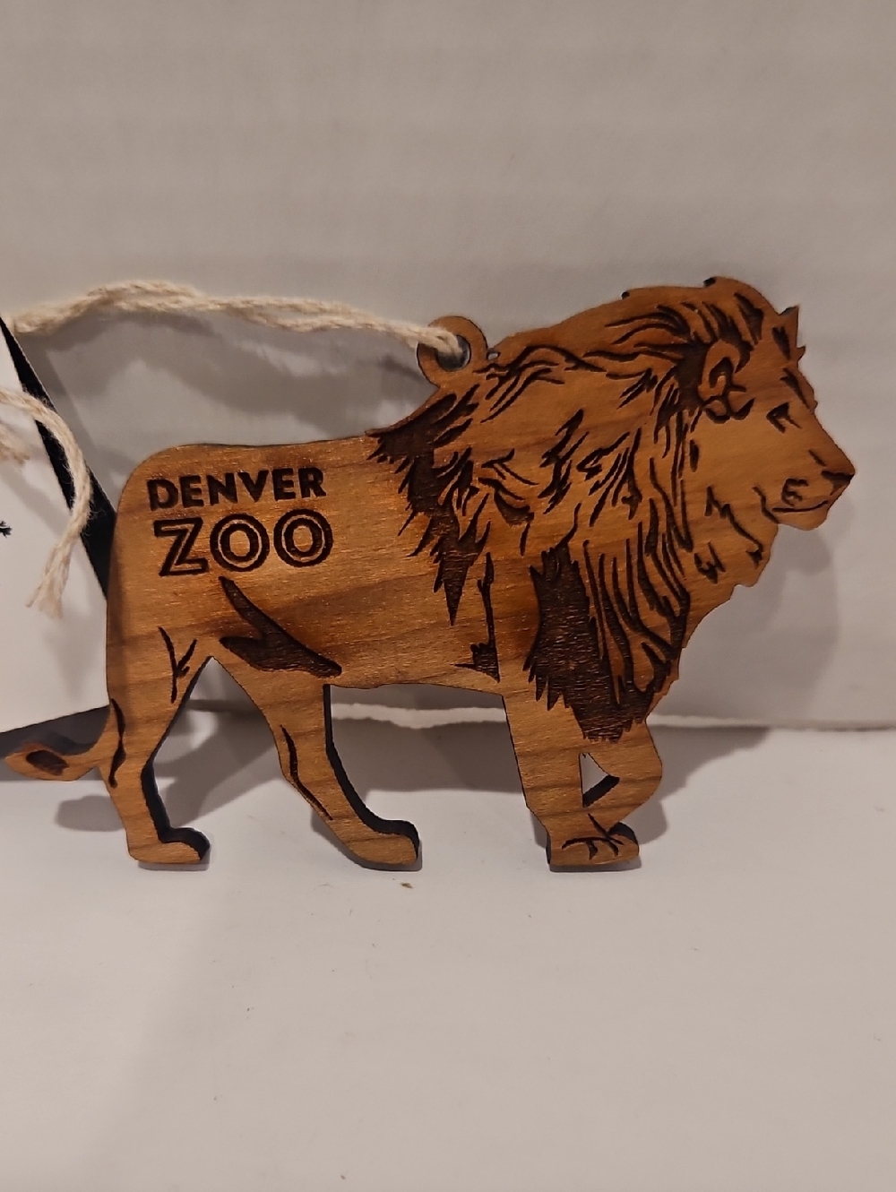 Wooden Lion Ornament - Brown